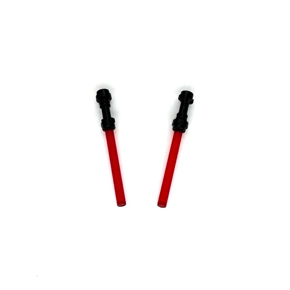 LEGO Star Wars Lightsabers Trans Red Black Hilts 2pc Sith Warrior Minifig 75025